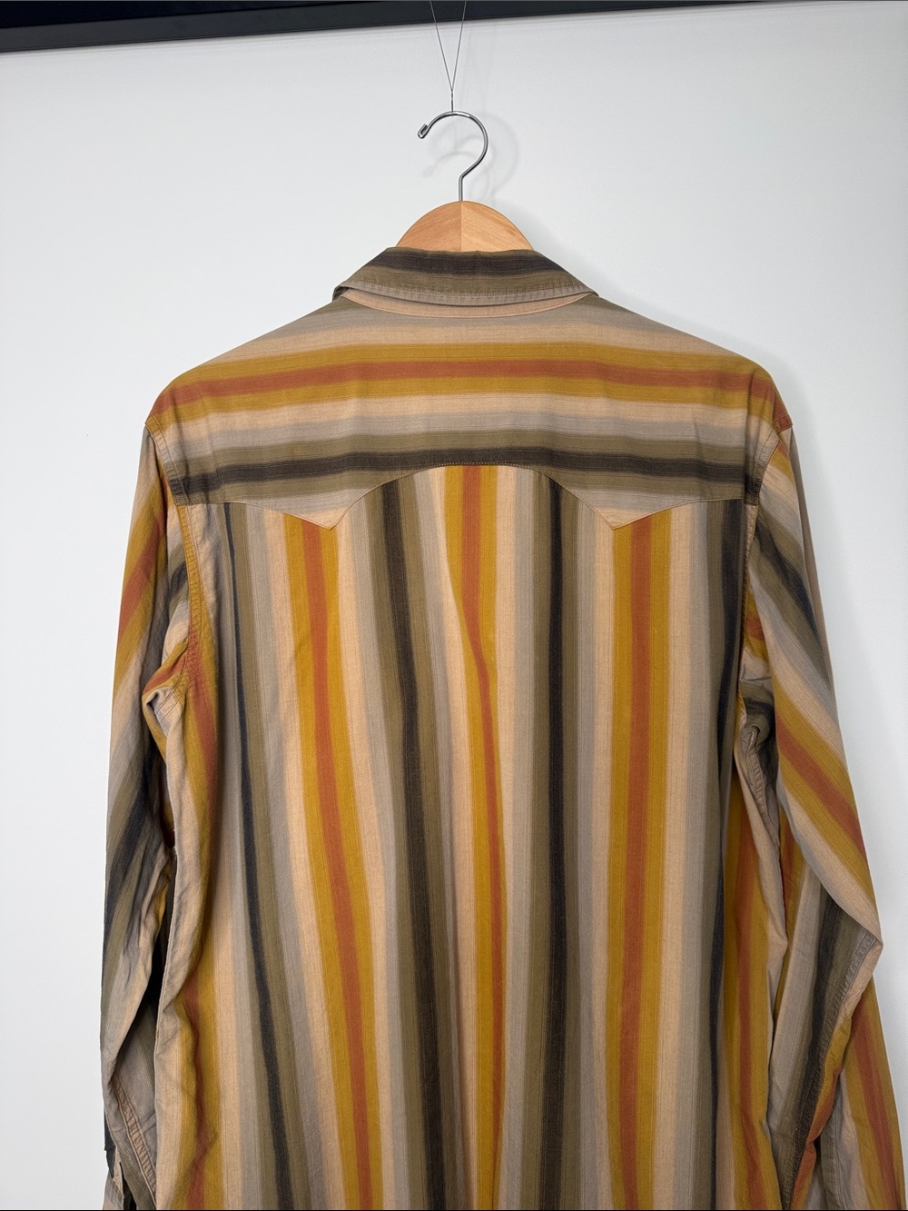 Lucky Brand Cotton Stripe Pearl Snap Long Sleeve Shirt Size Large - Picture 7 of 9